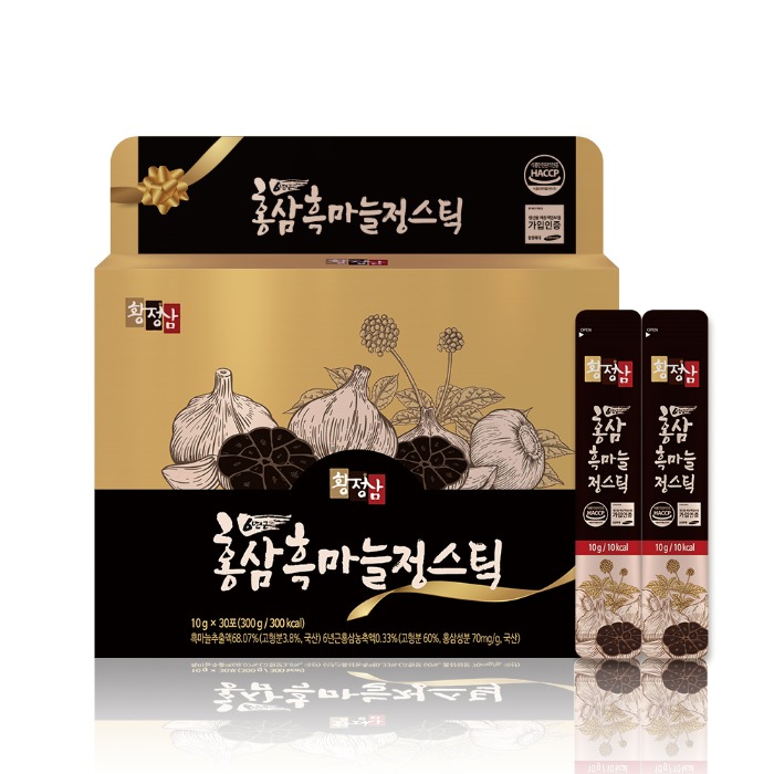 황정삼 홍삼 흑마늘정 스틱 1박스 30포 +쇼핑백증정